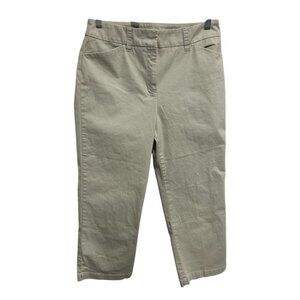 Jones Sport Womens Beige Stretch Capri Pants Size 8